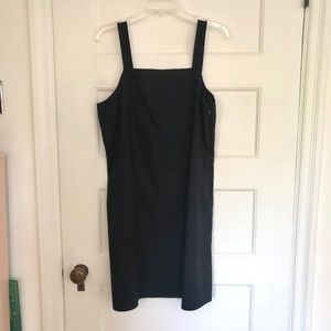 Eileen Fisher black cotton jumper dress with straps M